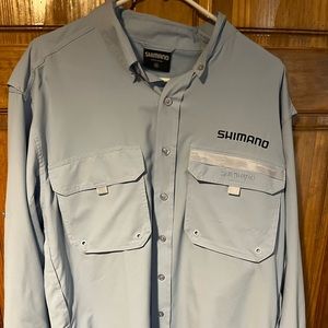 Shimano mens XL button down fishing shirt vented sleeves and vented back